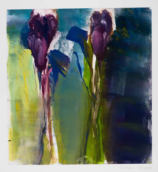 Monotype titled - Falling Flowers 16